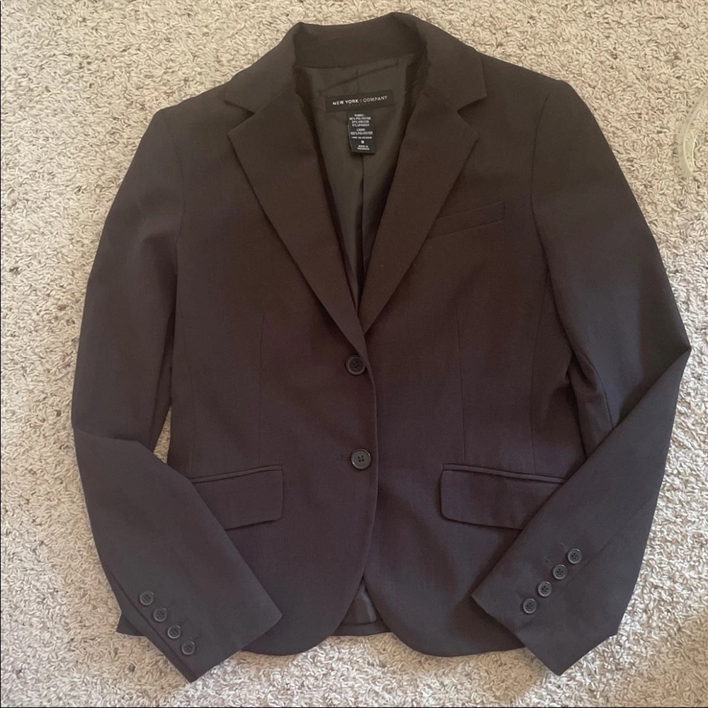 New York & Company Brown Suit Jacket/Blazer Size 8